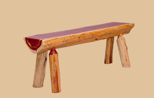 Half Log Bench. Available in 2' to 8' lengths