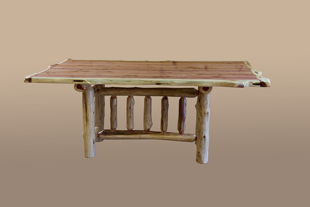 Red Cedar Kitchen Cabinets with Bar